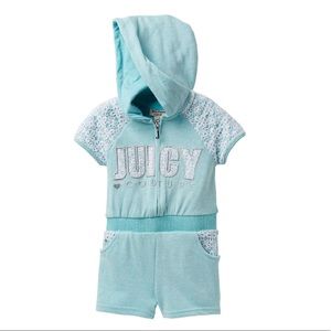 Juicy Couture Crochet Lace Hooded Romper